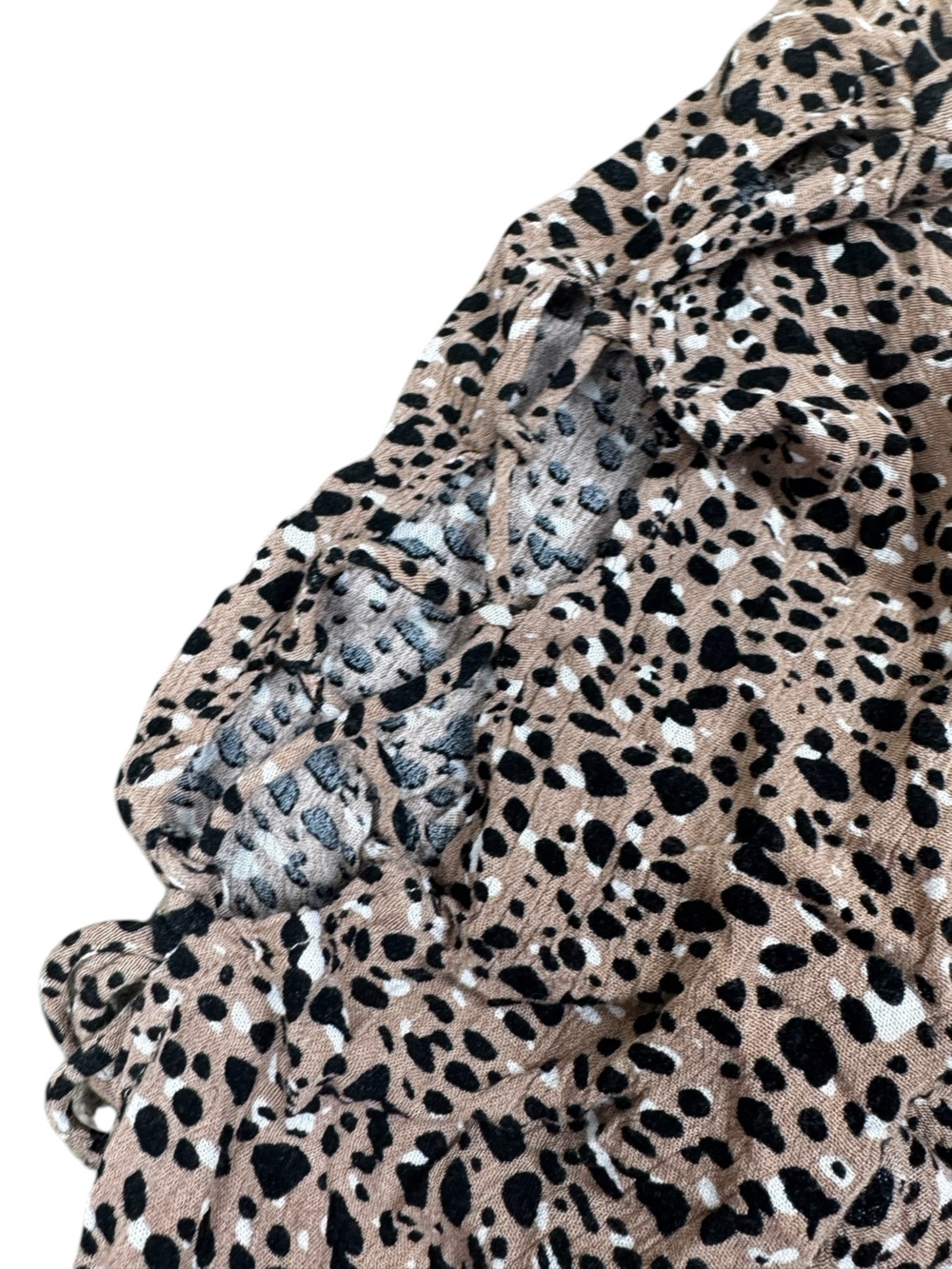 White Birch Leopard Animal Print Brown Black Shorts Romper Size Large Corset Slv - Picture 2 of 4